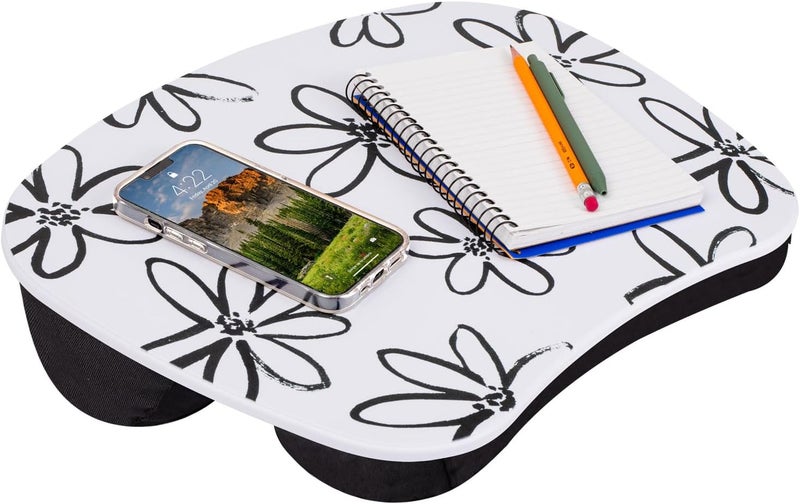 LapGear MyStyle Portable Lap Desk with Cushion - Brushed Flower - Fits up to 15.6 Inch Laptops - Style No. 45308 - Image 1